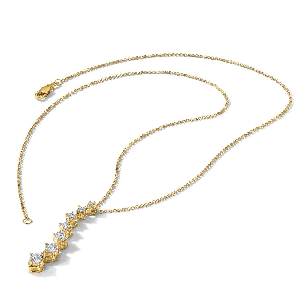 True Origin 14K Yellow Gold 1 carat Lab Grown Diamond VS+ F+ Complete 18 in Eternity Pendant Necklace