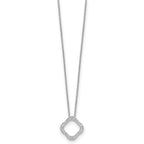 True Origin 14K White Gold 1/6 carat Lab Grown Diamond VS+ F+ 18 in Complete Quatrefoil Floral Necklace