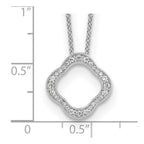 True Origin 14K White Gold 1/6 carat Lab Grown Diamond VS+ F+ 18 in Complete Quatrefoil Floral Necklace