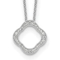 True Origin 14K White Gold 1/6 carat Lab Grown Diamond VS+ F+ 18 in Complete Quatrefoil Floral Necklace