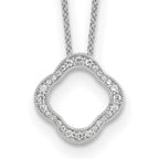 True Origin 14K White Gold 1/6 carat Lab Grown Diamond VS+ F+ 18 in Complete Quatrefoil Floral Necklace