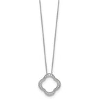 True Origin 14K White Gold 3/8 carat Lab Grown Diamond VS+ F+ 18 in Complete Quatrefoil Floral Necklace