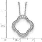 True Origin 14K White Gold 3/8 carat Lab Grown Diamond VS+ F+ 18 in Complete Quatrefoil Floral Necklace