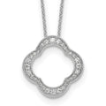 True Origin 14K White Gold 3/8 carat Lab Grown Diamond VS+ F+ 18 in Complete Quatrefoil Floral Necklace