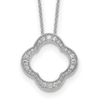 True Origin 14K White Gold 3/8 carat Lab Grown Diamond VS+ F+ 18 in Complete Quatrefoil Floral Necklace