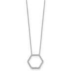 True Origin 14K White Gold 1/4 carat Lab Grown Diamond VS+ F+ 18 in Complete Hexagon Necklace