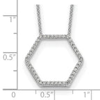 True Origin 14K White Gold 1/4 carat Lab Grown Diamond VS+ F+ 18 in Complete Hexagon Necklace