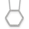 True Origin 14K White Gold 1/4 carat Lab Grown Diamond VS+ F+ 18 in Complete Hexagon Necklace