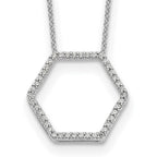 True Origin 14K White Gold 1/4 carat Lab Grown Diamond VS+ F+ 18 in Complete Hexagon Necklace