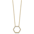 True Origin 14K Yellow Gold 1/4 carat Lab Grown Diamond VS+ F+ 18 in Complete Hexagon Necklace