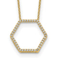 True Origin 14K Yellow Gold 1/4 carat Lab Grown Diamond VS+ F+ 18 in Complete Hexagon Necklace
