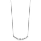 14k White Gold 1/4 carat Diamond Bezel-set Curved Bar 18 inch Necklace