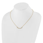 True Origin 14K Yellow Gold 1/4 carat Lab Grown Diamond VS+ F+ 18 in Complete Graduated Curved Bar Necklace