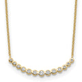 True Origin 14K Yellow Gold 1/4 carat Lab Grown Diamond VS+ F+ 18 in Complete Graduated Curved Bar Necklace