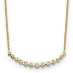 True Origin 14K Yellow Gold 1/4 carat Lab Grown Diamond VS+ F+ 18 in Complete Graduated Curved Bar Necklace