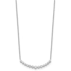 14k White Gold 1/2 carat Diamond Bezel-set Curved Bar 18 inch Necklace