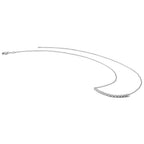14k White Gold 1/2 carat Diamond Bezel-set Curved Bar 18 inch Necklace