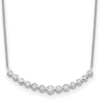 True Origin 14K White Gold 1/2 carat Lab Grown Diamond VS+ F+ 18 in Complete Graduated Curved Bar Necklace