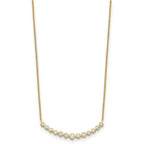 True Origin 14K Yellow Gold 1/2 carat Lab Grown Diamond VS+ F+ 18 in Complete Graduated Curved Bar Necklace