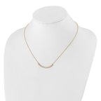 True Origin 14K Yellow Gold 1/2 carat Lab Grown Diamond VS+ F+ 18 in Complete Graduated Curved Bar Necklace