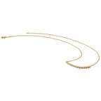 True Origin 14K Yellow Gold 1/2 carat Lab Grown Diamond VS+ F+ 18 in Complete Graduated Curved Bar Necklace