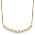 True Origin 14K Yellow Gold 1/2 carat Lab Grown Diamond VS+ F+ 18 in Complete Graduated Curved Bar Necklace