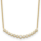 True Origin 14K Yellow Gold 1/2 carat Lab Grown Diamond VS+ F+ 18 in Complete Graduated Curved Bar Necklace