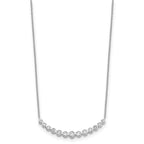 14k White Gold 3/4 carat Diamond Bezel-set Curved Bar 18 inch Necklace