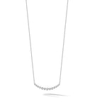 True Origin 14K White Gold 3/4 carat Lab Grown Diamond VS+ F+ 18 in Complete Graduated Curved Bar Necklace
