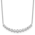 14k White Gold 3/4 carat Diamond Bezel-set Curved Bar 18 inch Necklace