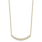 True Origin 14K Yellow Gold 3/4 carat Lab Grown Diamond VS+ F+ 18 in Complete Graduated Curved Bar Necklace