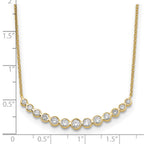 True Origin 14K Yellow Gold 3/4 carat Lab Grown Diamond VS+ F+ 18 in Complete Graduated Curved Bar Necklace