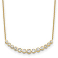 True Origin 14K Yellow Gold 3/4 carat Lab Grown Diamond VS+ F+ 18 in Complete Graduated Curved Bar Necklace