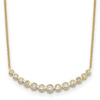 True Origin 14K Yellow Gold 3/4 carat Lab Grown Diamond VS+ F+ 18 in Complete Graduated Curved Bar Necklace