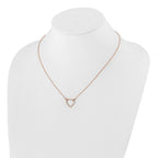 14k Rose Gold Polished 1/5 carat Diamond Heart 18 inch Necklace