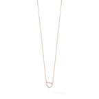 14k Rose Gold Polished 1/5 carat Diamond Heart 18 inch Necklace