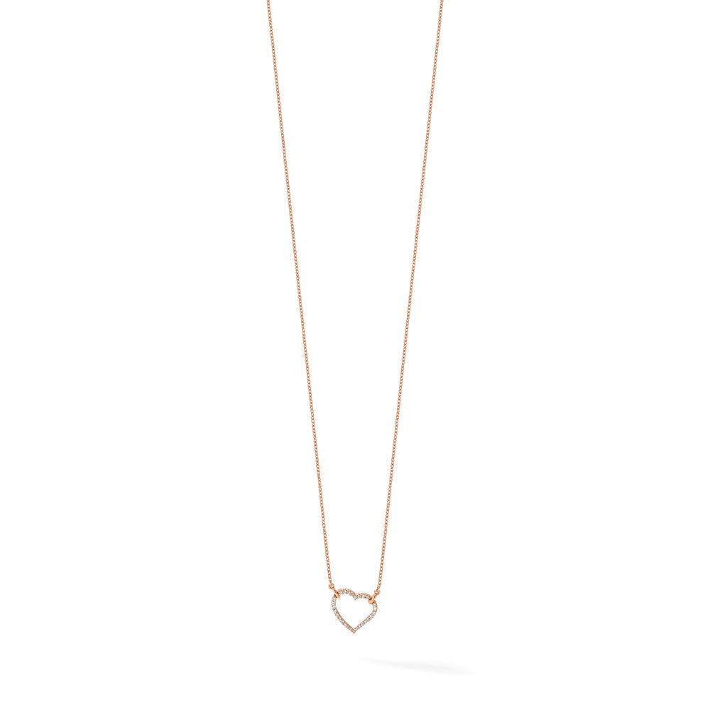 True Origin 14K Rose Gold 1/5 carat Lab Grown Diamond VS+ F+ Complete 18 in Hearts Necklace