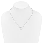 14k White Gold Polished 1/5 carat Diamond Heart 18 inch Necklace