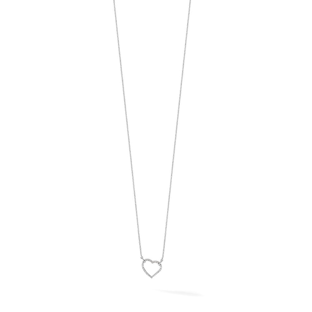 True Origin 14K White Gold 1/5 carat Lab Grown Diamond VS+ F+ Complete 18 in Hearts Necklace