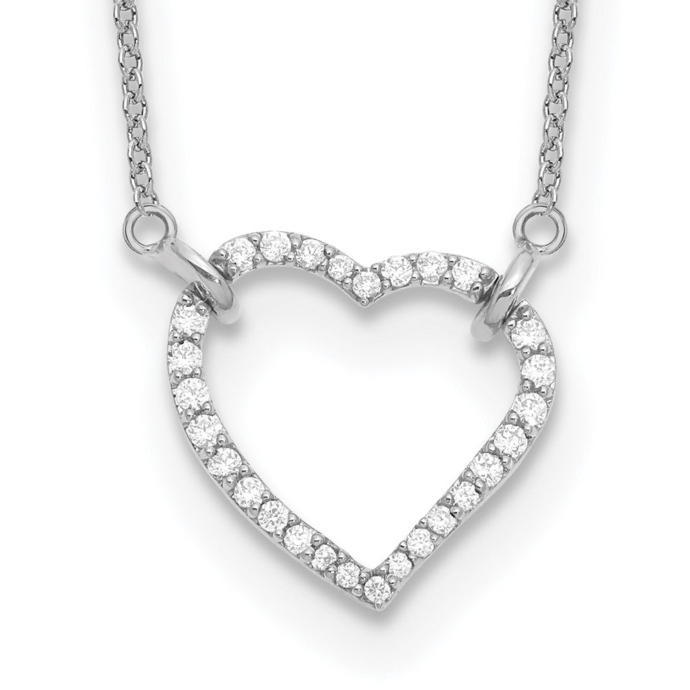 True Origin 14K White Gold 1/5 carat Lab Grown Diamond VS+ F+ Complete 18 in Hearts Necklace