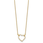 14k Polished 1/5 carat Diamond Heart 18 inch Necklace