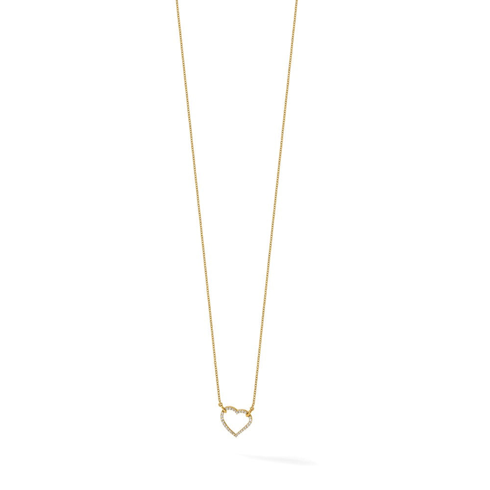 14k Polished 1/5 carat Diamond Heart 18 inch Necklace