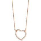 True Origin 14K Rose Gold 3/4 carat Lab Grown Diamond VS+ F+ Complete 18in Open Heart Necklace