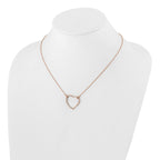 True Origin 14K Rose Gold 3/4 carat Lab Grown Diamond VS+ F+ Complete 18in Open Heart Necklace