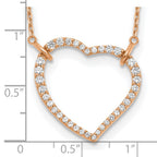 True Origin 14K Rose Gold 3/4 carat Lab Grown Diamond VS+ F+ Complete 18in Open Heart Necklace