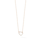 True Origin 14K Rose Gold 3/4 carat Lab Grown Diamond VS+ F+ Complete 18in Open Heart Necklace