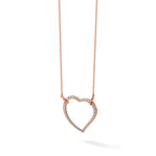 True Origin 14K Rose Gold 3/4 carat Lab Grown Diamond VS+ F+ Complete 18in Open Heart Necklace