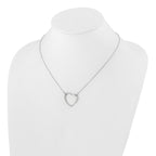 True Origin 14K White Gold 3/4 carat Lab Grown Diamond VS+ F+ Complete 18in Open Heart Necklace