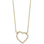 14k Polished 3/4 carat Diamond Heart 18 inch Necklace