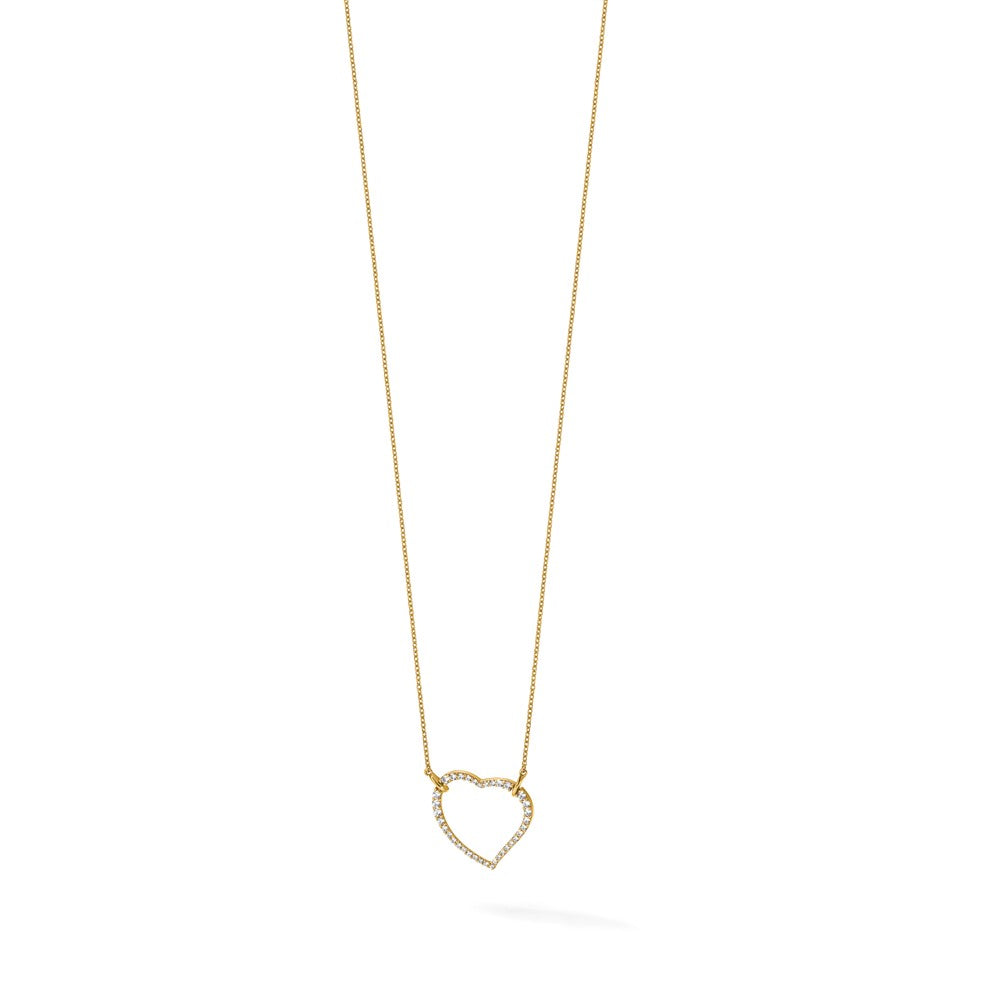 14k Polished 3/4 carat Diamond Heart 18 inch Necklace